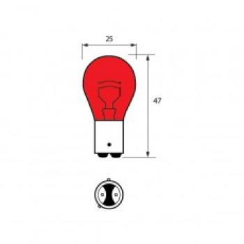 Bulb 12V 21/5W BAW15D RED Pk10