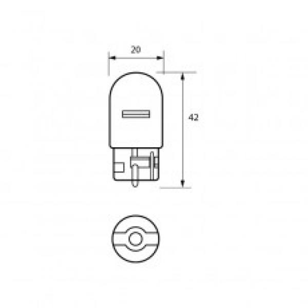 Bulb 12V 21W W3x16D 20mm C/LESS AMBER  Pk10