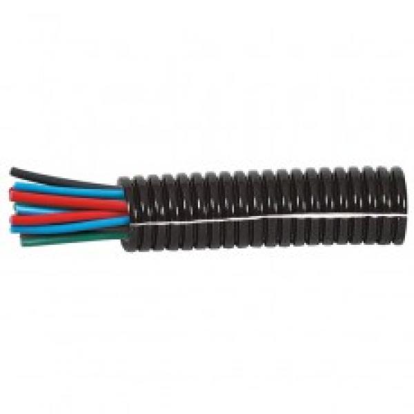 Convoluted Split Black Nylon Tubing 7.5 NW 25M